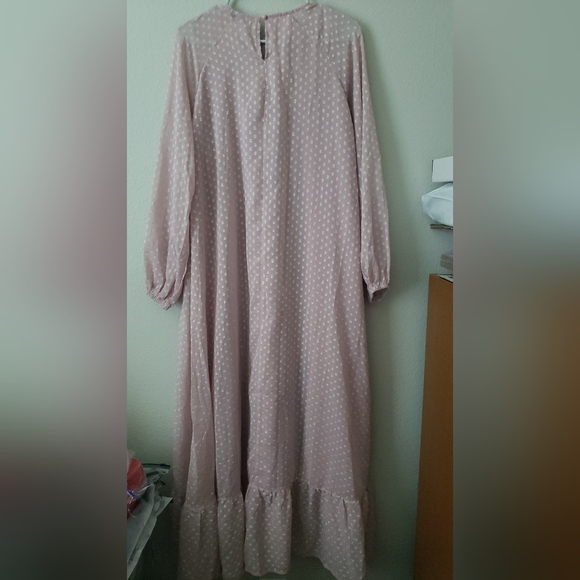 Long Polka Dot Pink Dress - Picture 4 of 4